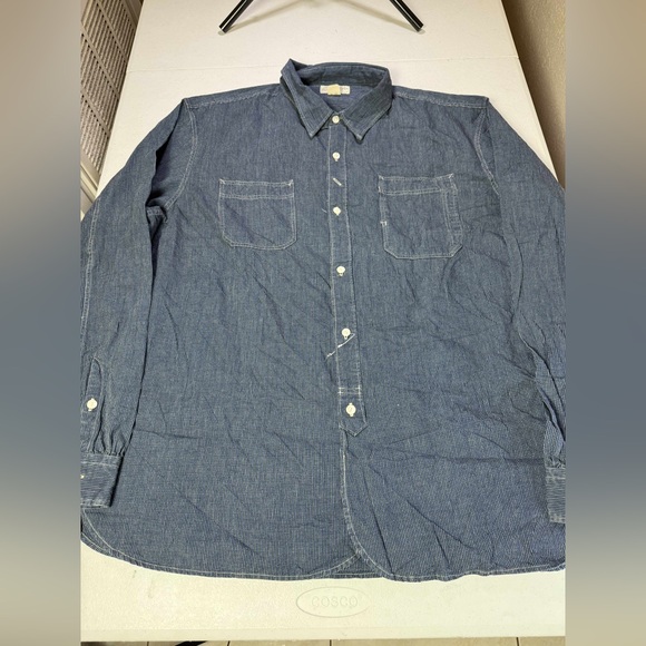 New Double rl RRL Ralph Lauren RRL vintage chambray shirt men’s Sz XXL - Picture 5 of 9